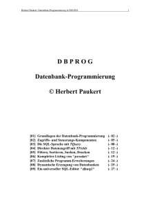 D B P R O G Datenbank-Programmierung © Herbert Paukert