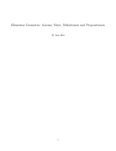 Elementar Geometrie: Axiome, Sätze, Definitionen und