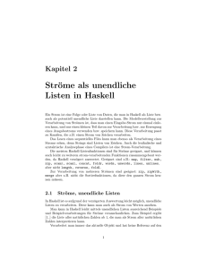 Ströme als unendliche Listen in Haskell
