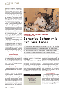 Scharfes Sehen mit Excimer-Laser