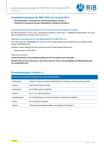 Systemvoraussetzungen für RIB iTWO civil Version 2014