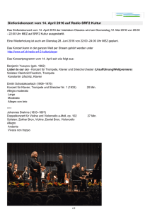 Sinfoniekonzert vom 14. April 2016 auf Radio SRF2 Kultur