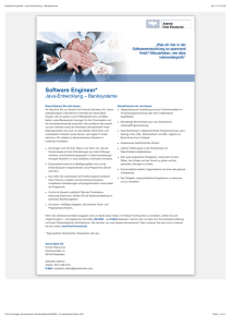 Software Engineer* Java-Entwicklung – Banksysteme