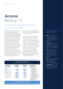Acronis Backup 12 Datenblatt - IT