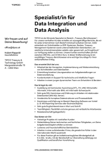 Spezialist/in für Data Integration und Data Analysis