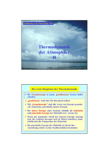 Thermodynamik der Atmosphäre II