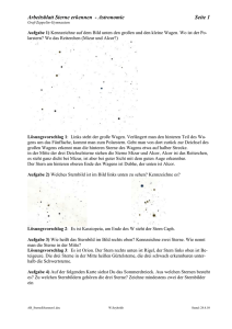 Arbeitsblatt Sterne erkennen - Astronomie Seite 1