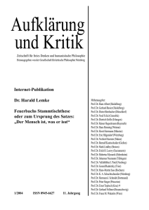 Internet-Publikation Dr. Harald Lemke Feuerbachs Stammtischthese