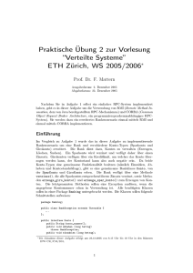 Praktische Übung 2 zur Vorlesung Verteilte Systeme ETH Zürich