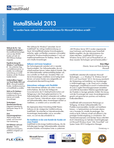 InstallShield 2012 Datasheet – Windows Installer (MSI) Software