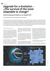 Upgrade for e-Evolution – „The survival of the most adaptable to