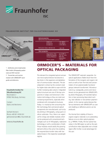 materials for optical packaging