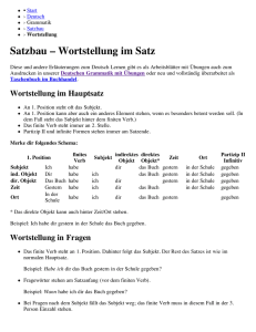 Satzbau – Wortstellung im Satz - Willkommen to German Translation