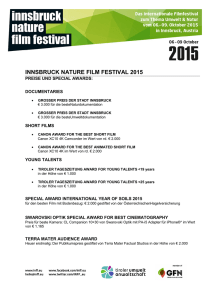 Preise INFF 2015 - Innsbruck Nature Film Festival