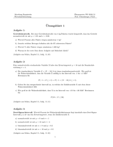 Ubungsblatt 1 - Statistik und Ökonometrie