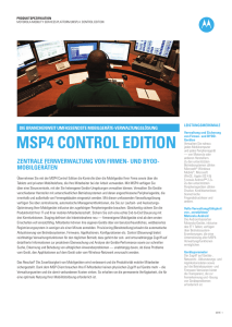 Datenblatt Motorola MSP Control Edition