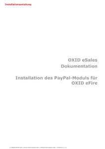 OXID eSales Dokumentation Installation des PayPal