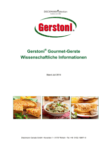 Gerstoni Gourmet-Gerste Wissenschaftliche Informationen