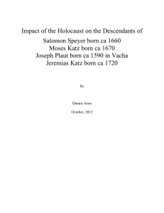 Impact of the Holocaust on the Descendants of Salomon