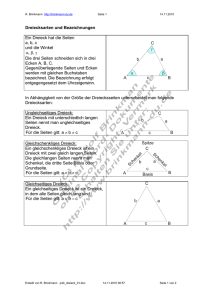 Dreiecksarten und Bezeichnungen