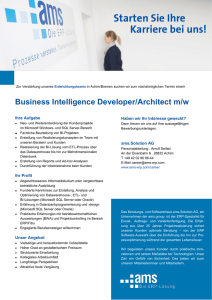 Business Intelligence Developer/Architect m/w
