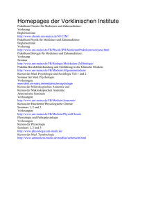 Homepages der Vorklinischen Institute
