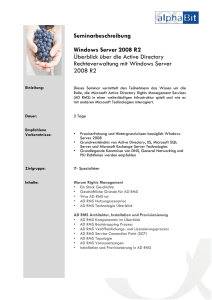 Seminarbeschreibung Windows Server 2008 R2