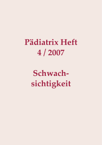 Pädiatrix Heft 4 / 2007 Schwach