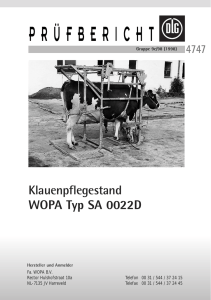 4747 Klauenpflegestand WOPA Typ SA 0022D