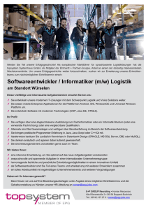 Softwareentwickler / Informatiker (m/w) Logistik
