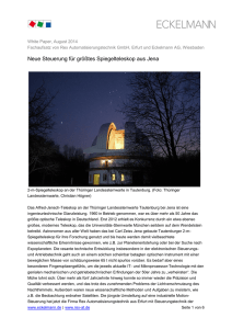 Neue Steuerung für größtes Spiegelteleskop aus Jena