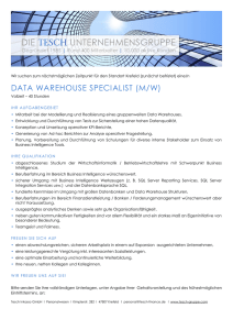 data warehouse specialist (m/w)