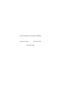 Java-basierter Lexicon Editor