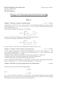 Übungen zur Thermodynamik/Statistischen Physik Blatt 3