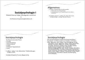 Allgemeines Sozialpsychologie Sozialpsychologie