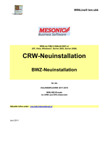 CRW-Neuinstallation - CRW HAK International