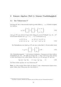 3 Lineare Algebra (Teil 1): Lineare Unabhängigkeit
