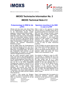 iMOXS Technische Information No. 2 iMOXS Technical Note # 2