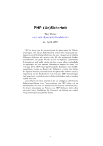 PHP-(Un)Sicherheit