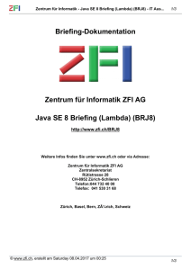 Briefing-Dokumentation Zentrum für Informatik ZFI AG Java SE 8