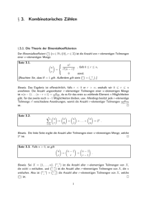 § 3. Kombinatorisches Zählen - Fakultät für Mathematik, TU Dortmund