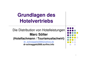 Distributionspolitik in der Hotellerie