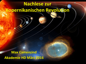 Nachlese zur Kopernikanischen Revolution