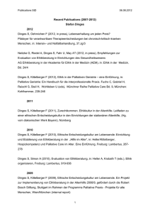 Recent Publications (2007-2012) - Institut für Ethik und Recht in der