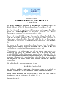Breast Cancer Research Junior Award 2014