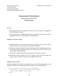 Nonstandard Datenbanken - IFIS Uni Lübeck