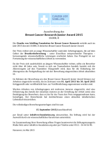 Breast Cancer Research Junior Award 2015