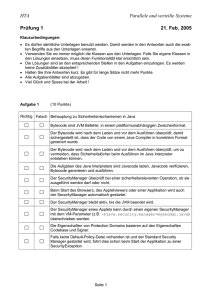 HTA Parallele und verteilte Systeme Prüfung 1 21. Feb