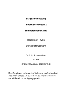 Skript Theoretische Physik A, SS 2010, komplett, Stand