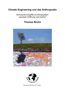 Climate Engineering und das Anthropozän Thomas